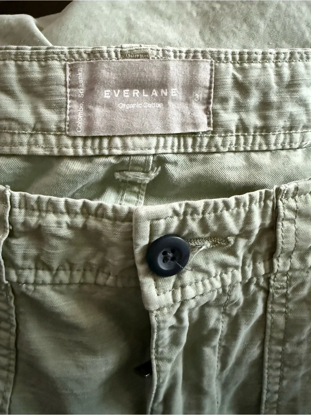 Everlane Women’s Utility Pants Sage Green Size 31 flap back pockets hi rise